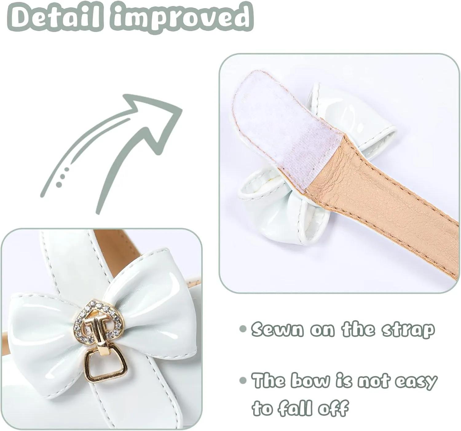 ADAMUMU Girls Low Heel Shoes PU Dress Shoes for Wedding(Little Big Kids)