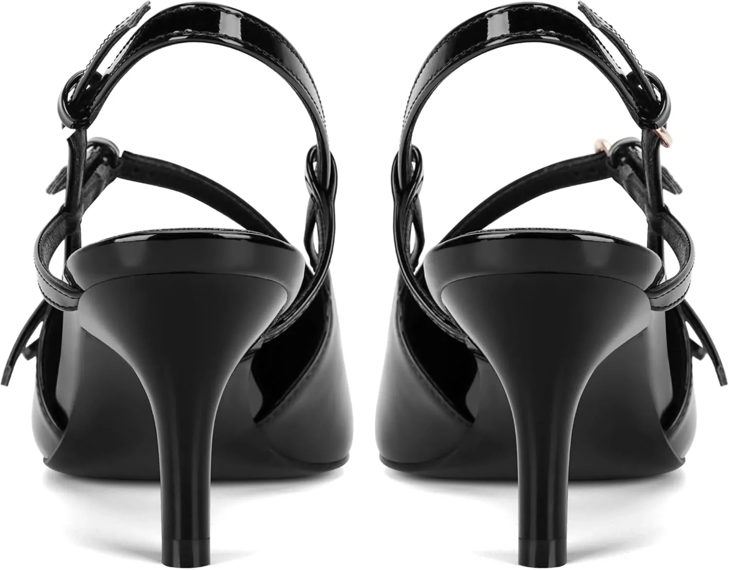 CORNMOOD Slingback Kitten Heels for Women Stiletto Heels Pointed Toe with Buckle Strap Heeled Sandals Pump Shoes Sexy