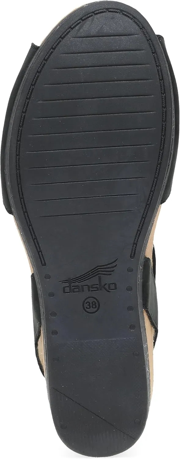 Dansko Stella Multi-Strap Wedge Sandal for Women - Cork/EVA Wedge with Arch Support -Fully Adjustable Straps-Lightweight Rubber Outsole