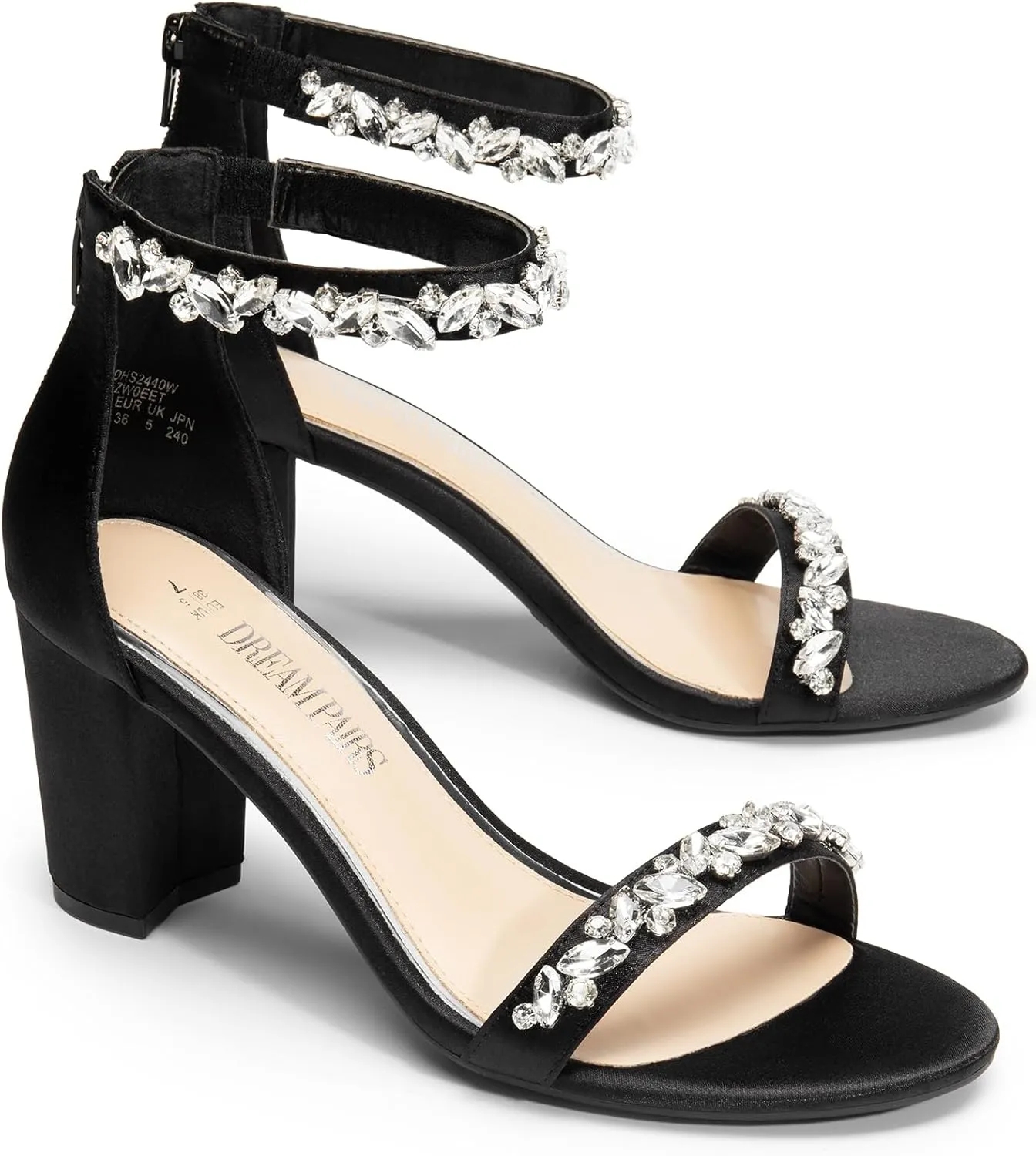 DREAM PAIRS Women's Chunk Low Heel Pump Sandals