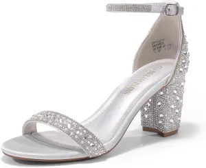 DREAM PAIRS Women's Chunk Low Heel Pump Sandals