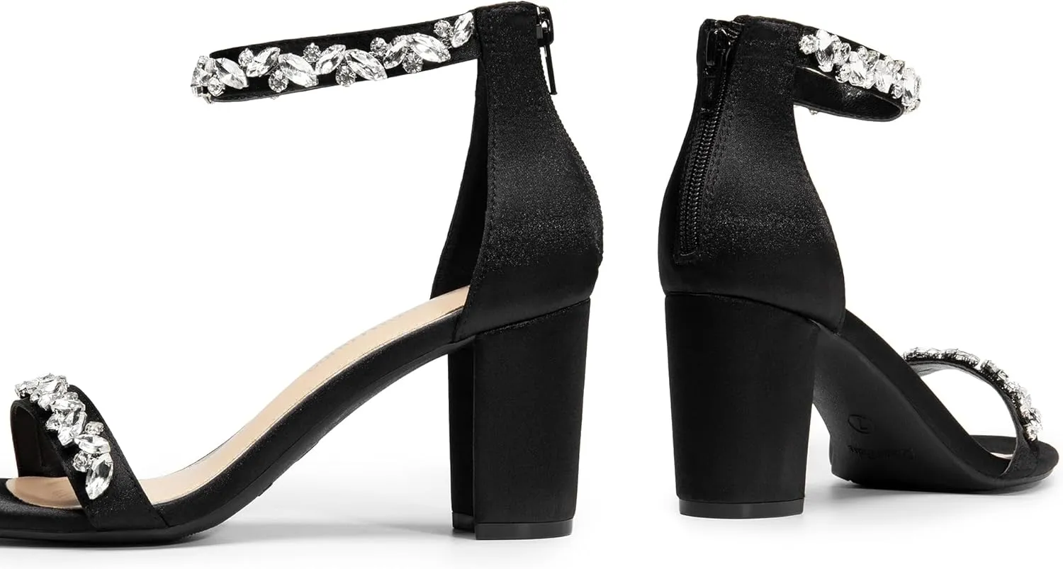 DREAM PAIRS Women's Chunk Low Heel Pump Sandals