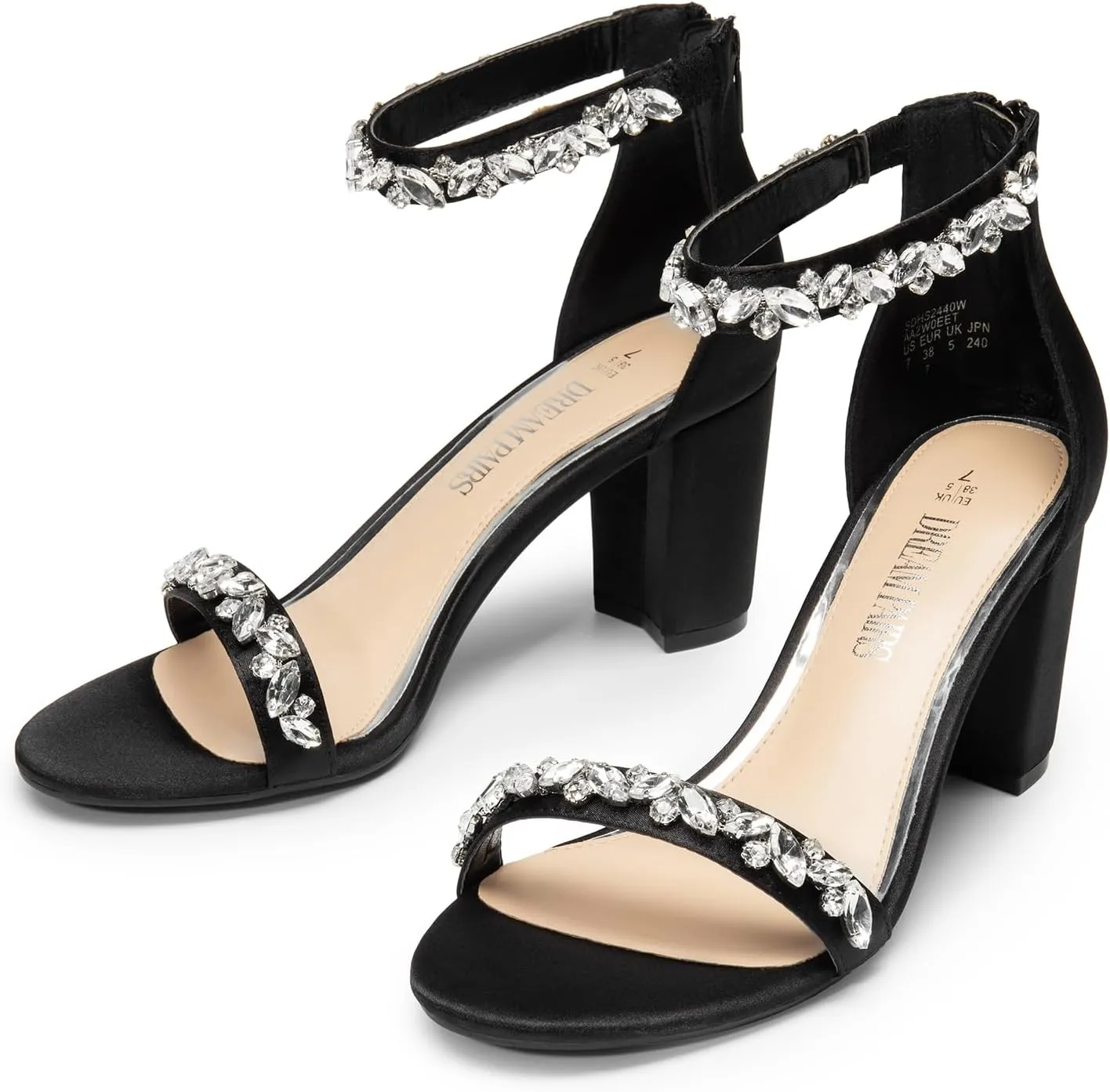 DREAM PAIRS Women's Chunk Low Heel Pump Sandals