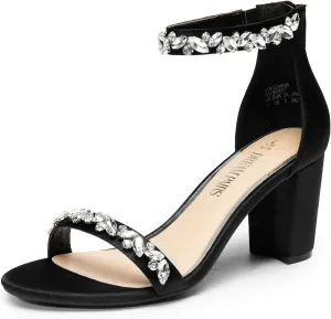 DREAM PAIRS Women's Chunk Low Heel Pump Sandals