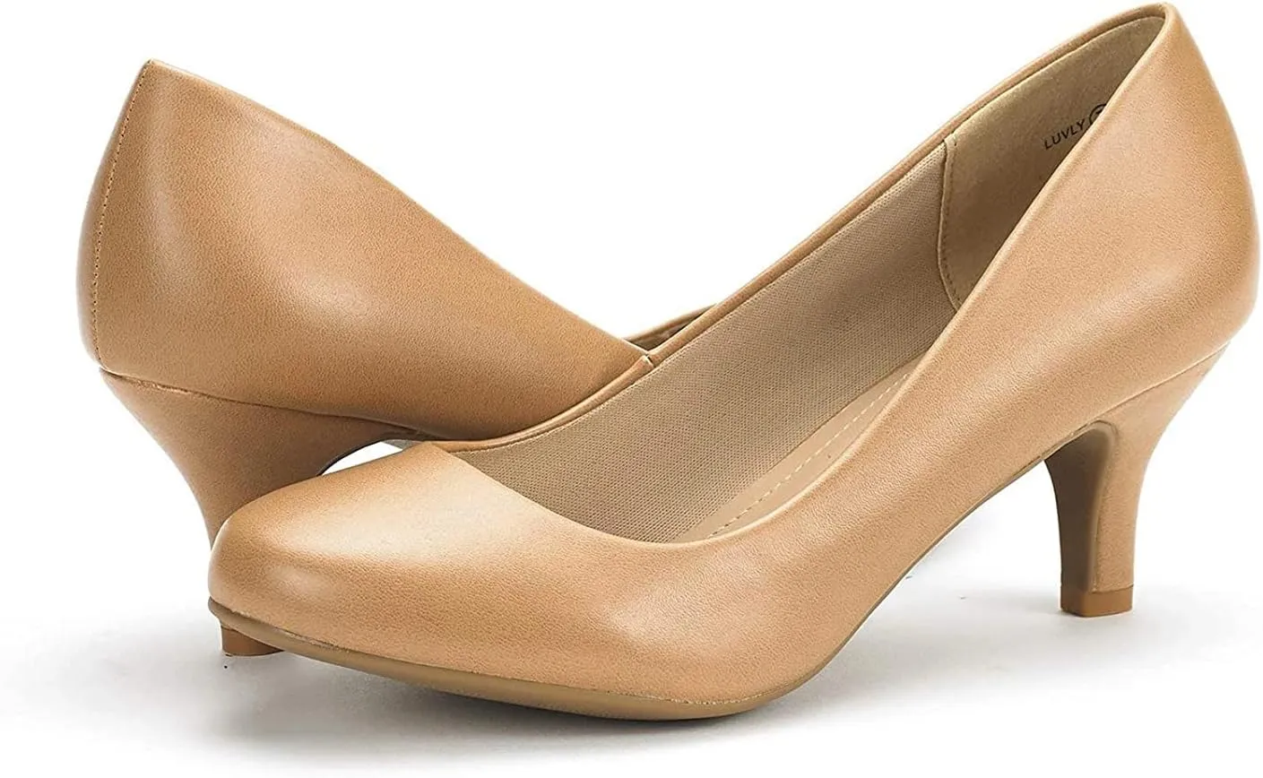 DREAM PAIRS Women's Dress Comfortable Low Heel Pump Shoes