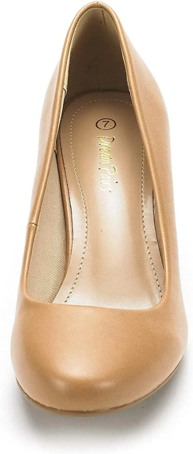 DREAM PAIRS Women's Dress Comfortable Low Heel Pump Shoes