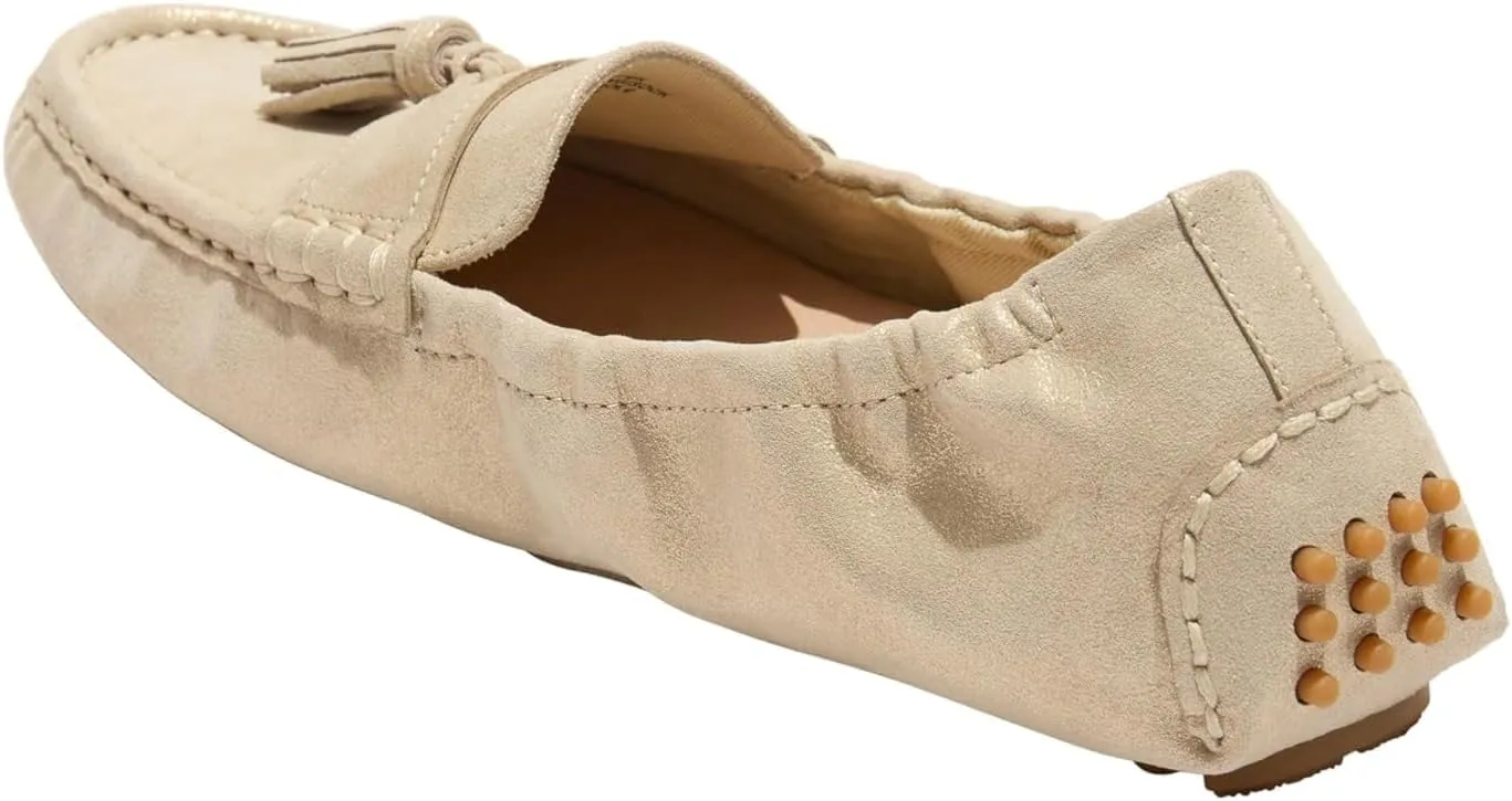 Jack Rogers Women's Bedon Tassel Driver-Sueded Metallic Loafer