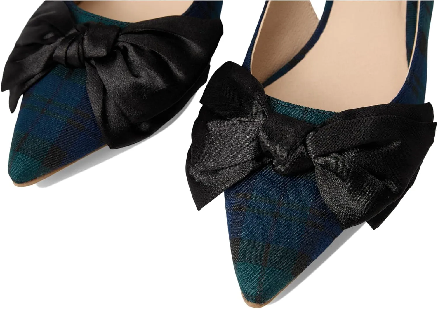 Jack Rogers Women's Debra Slingback Kitten Heel-Plaid/Satin Pump