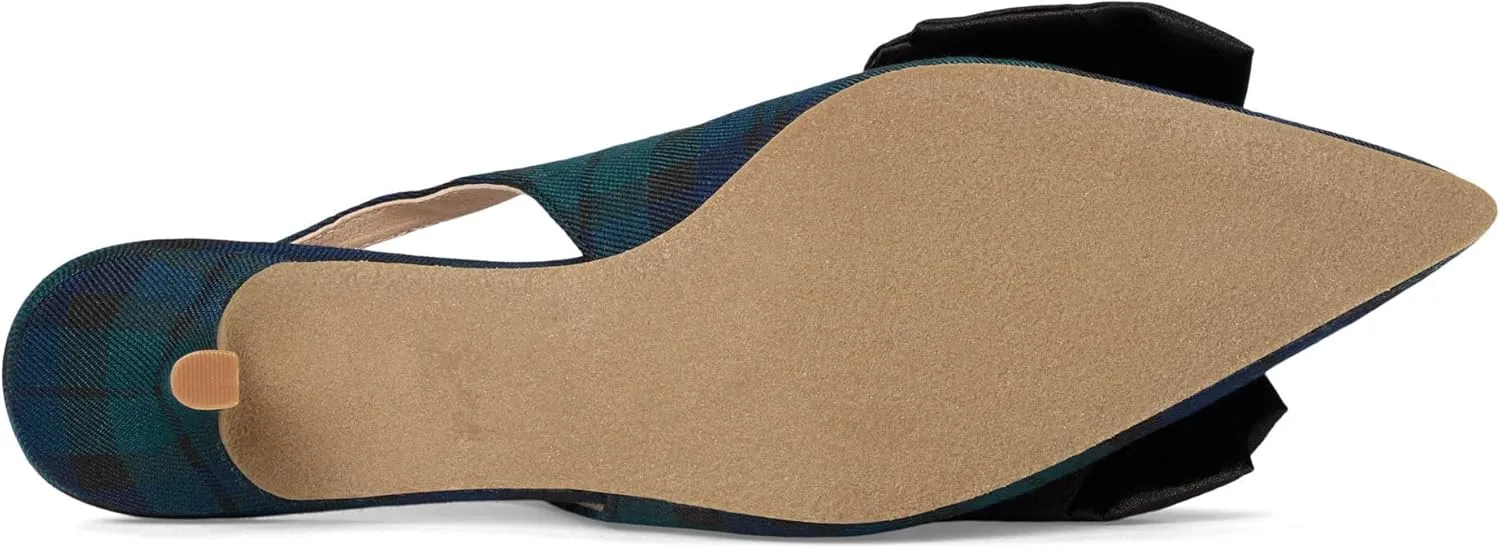 Jack Rogers Women's Debra Slingback Kitten Heel-Plaid/Satin Pump