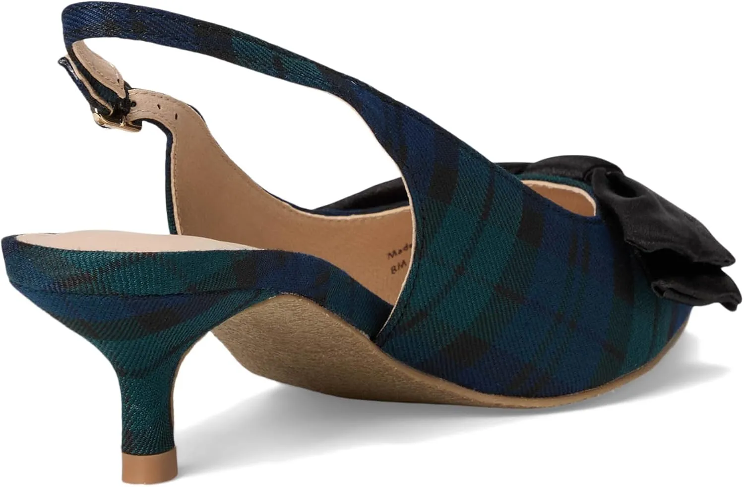 Jack Rogers Women's Debra Slingback Kitten Heel-Plaid/Satin Pump