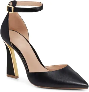 Juliet Holy Womens Pumps Point Closed Toe Heels Buckle Ankle Strap D'Orsay Heeled Sandals