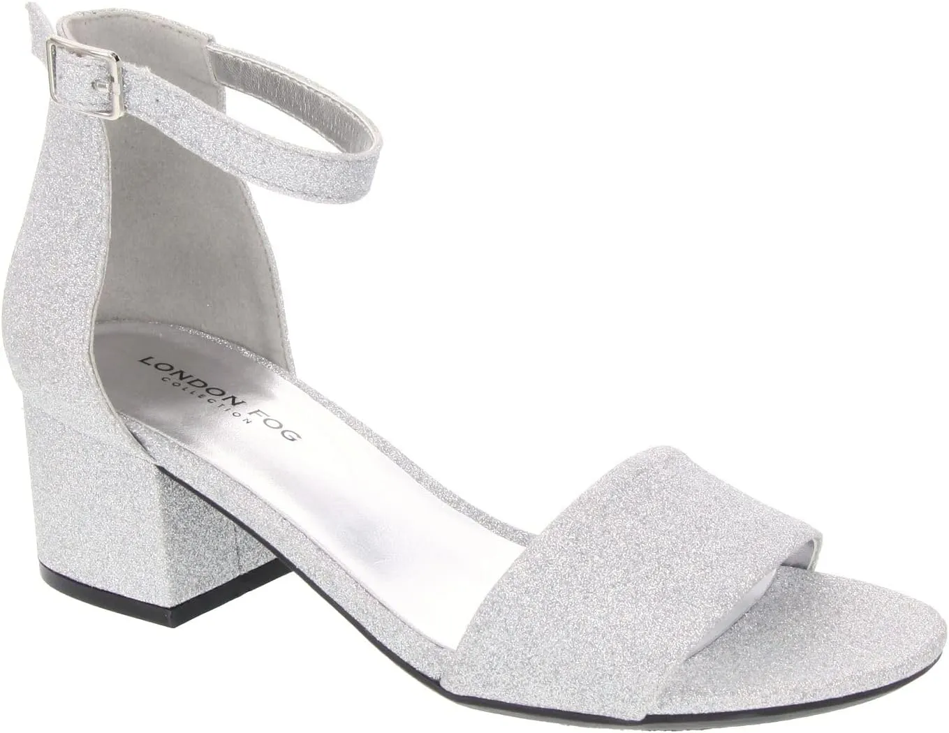 LONDON FOG Women's Nikki Low Two Piece Block Heel Dress Shoe Ladies Ankle Strap Pump Sandal