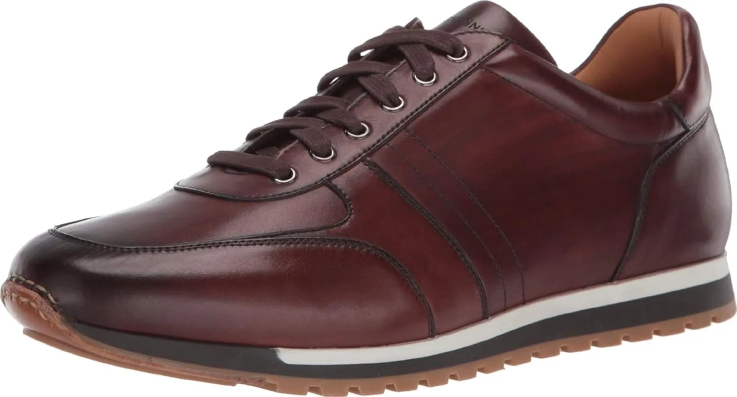 Magnanni Ibiza - Sneakers for Men - Smooth Leather Lining - Cushioned Leather-Covered Footbed - Lace-up Sneaker Mid Brown 11.5 M