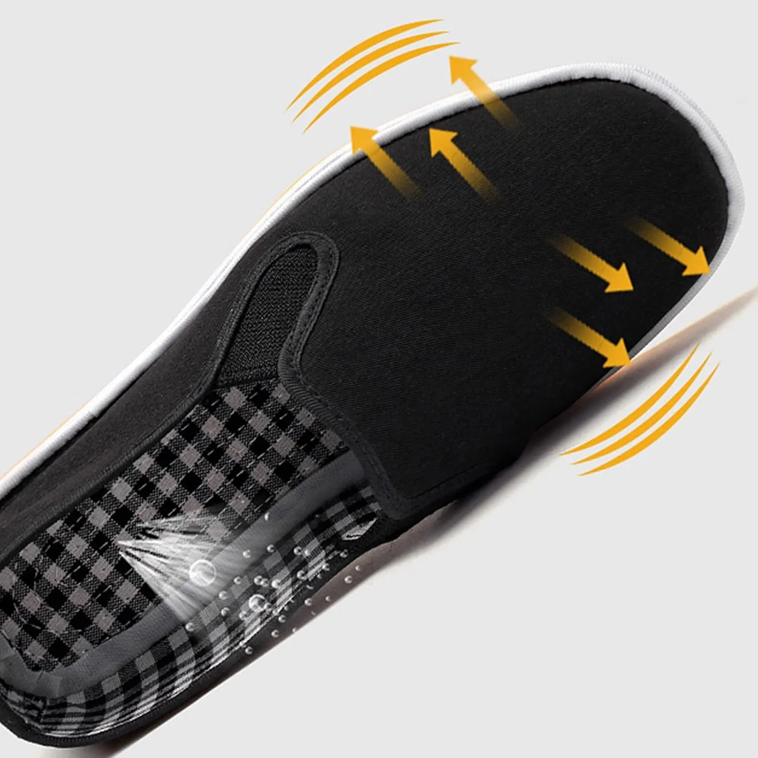 Mens Slip-On Chinese Style Kung Fu Tai Chi Old Beijing Martial Arts Shoes, Non Slip Breathable Canvas Martial Rubber Sole Casual Shoes, for Your Daily Activities Around The House