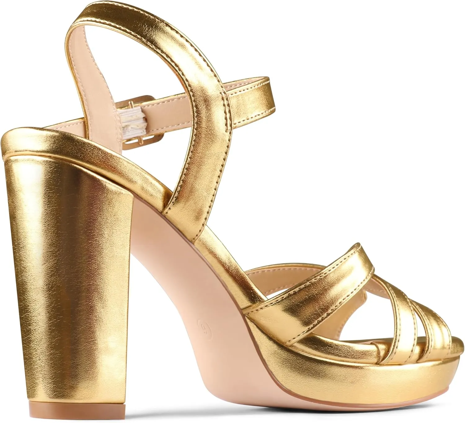 MERUMOTE Women's Open Toe Chunky High Heels Ankle Strap Platform Pump Shoes Buckle Party Sandals