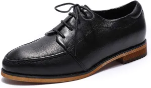 Mona flying Women's Comfortable Dress Oxfords Derby Lace-up Leather Shoes for Ladies