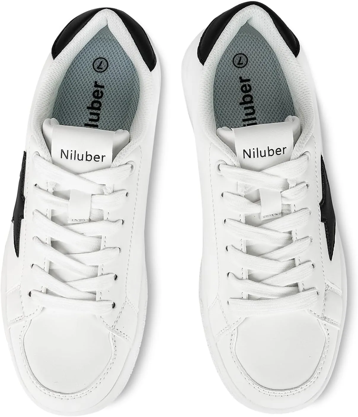 Niluber Star Sneakers for Women Low Top Comfortable Cushioned White Gold Sliver Leopard Platform Sneakers Lace Up Red Glitter Platform Party Shoes