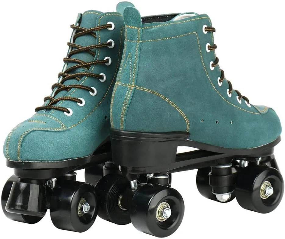 Risup Classic High-Top Skates - Double-Row, Four-Wheel Roller Skates for Women, Men, Unisex - Cowhide Shoes