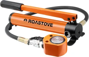 Roastove 20T Hydraulic Ram Cylinder Jack Low Profile Porta Power kit with CP-180 Hydraulic Hand Pump for Machinery Shipbuilding