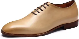 Santimon Mens Oxfords Formal Dress Leather Plain Toe Derby Fashion Business Tuxedo Prom Shoes for Men