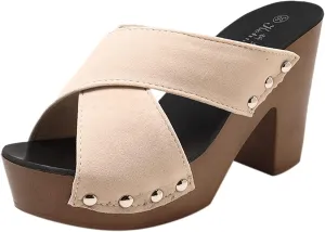 Square Toe Strappy Heeled Sandals Open Toe Ankle Strap High Heels for Women Wedding Party Shoes