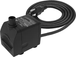 Submersible Water Pump Ultra Quiet with Dry Burning Protection160GPH for Fountains, Hydroponics, Ponds, Aquariums & More …