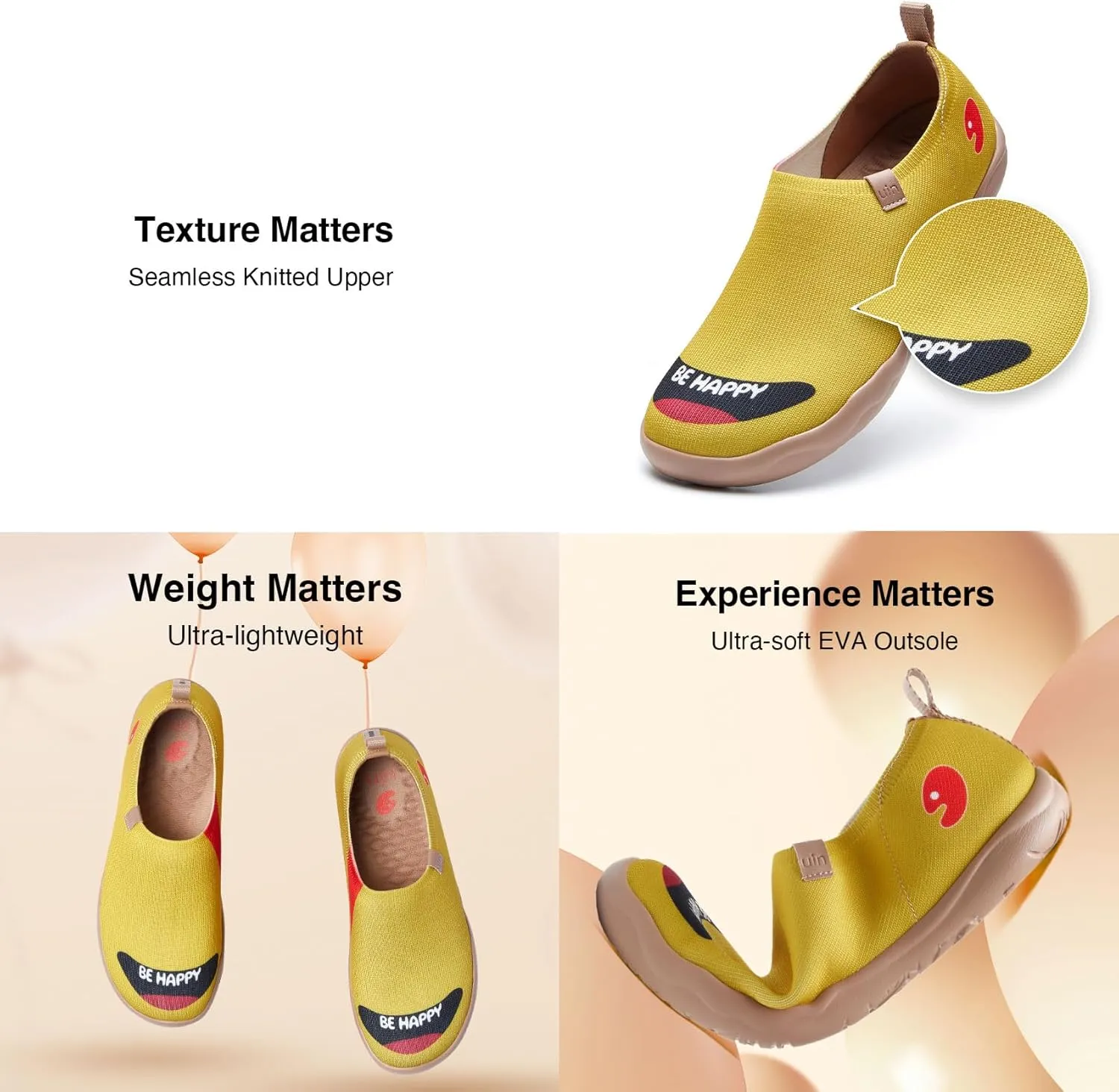 UIN Women's Art Travel Shoes Toledo Ⅰ Knit Slip On Comfort Sneaker Art Series