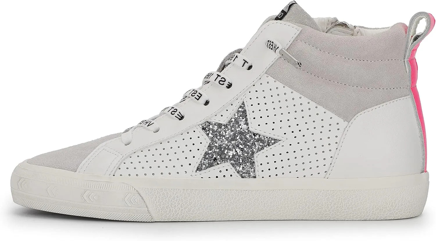 Vintage Havana Womens Lester Perforated High Slip On Sneakers Shoes Casual - Grey