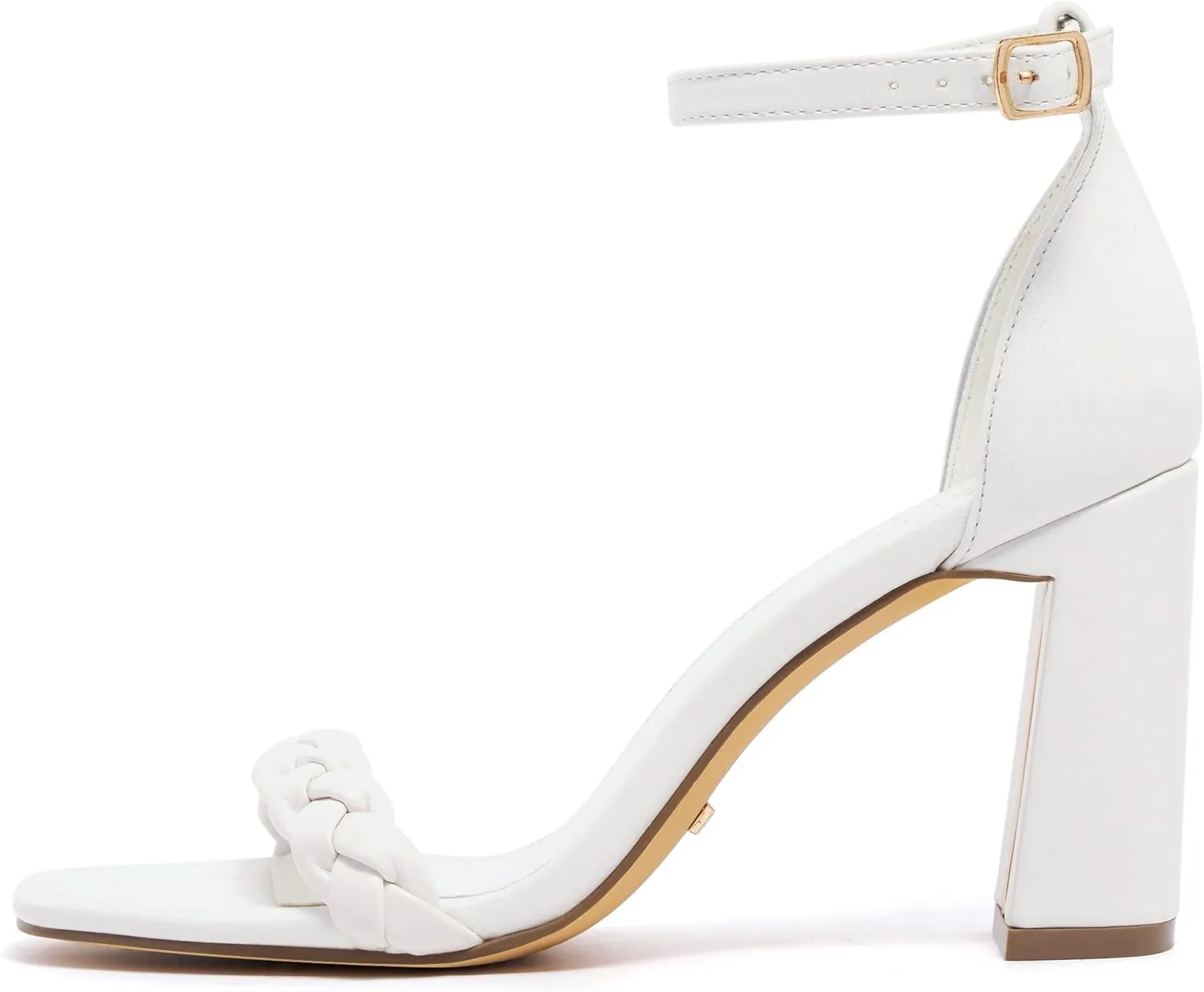 vodvob Women's Chunky High Heel Sandals Open Toe Buckle Ankle Strap Dress Shoes Party Wedding Pump Heel Sandals