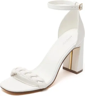 vodvob Women's Chunky High Heel Sandals Open Toe Buckle Ankle Strap Dress Shoes Party Wedding Pump Heel Sandals