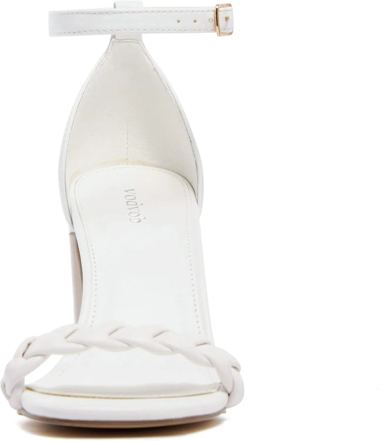 vodvob Women's Chunky High Heel Sandals Open Toe Buckle Ankle Strap Dress Shoes Party Wedding Pump Heel Sandals