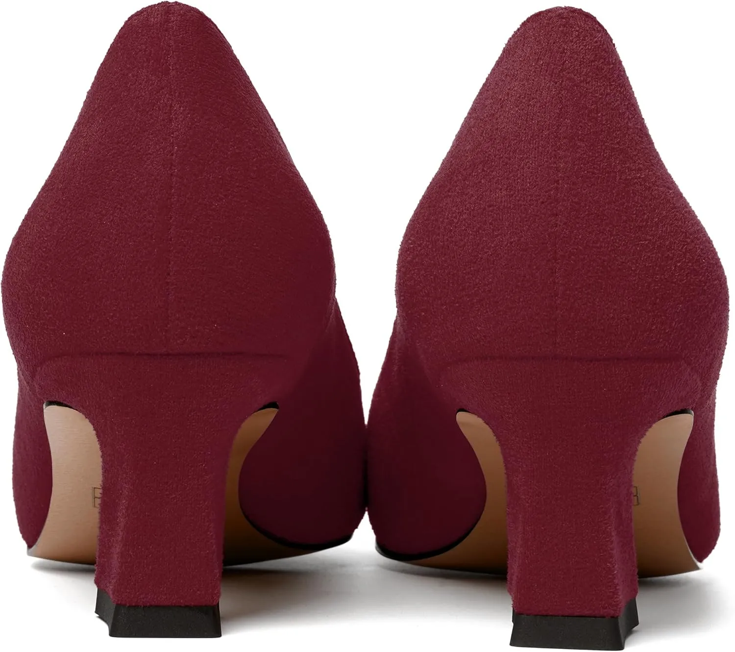 WAYDERNS Womens Dress Suede Dating Round Toe Slip On Solid Kitten Low Heel Pumps Shoes 2 Inch