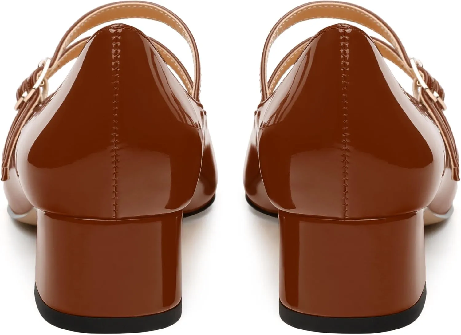 Womens Mary Jane Pumps, Square Toe Low Block Heel Pump Shoes for Women, Daily Comfort Mary Jane Pumps with Two Straps 1.3"
