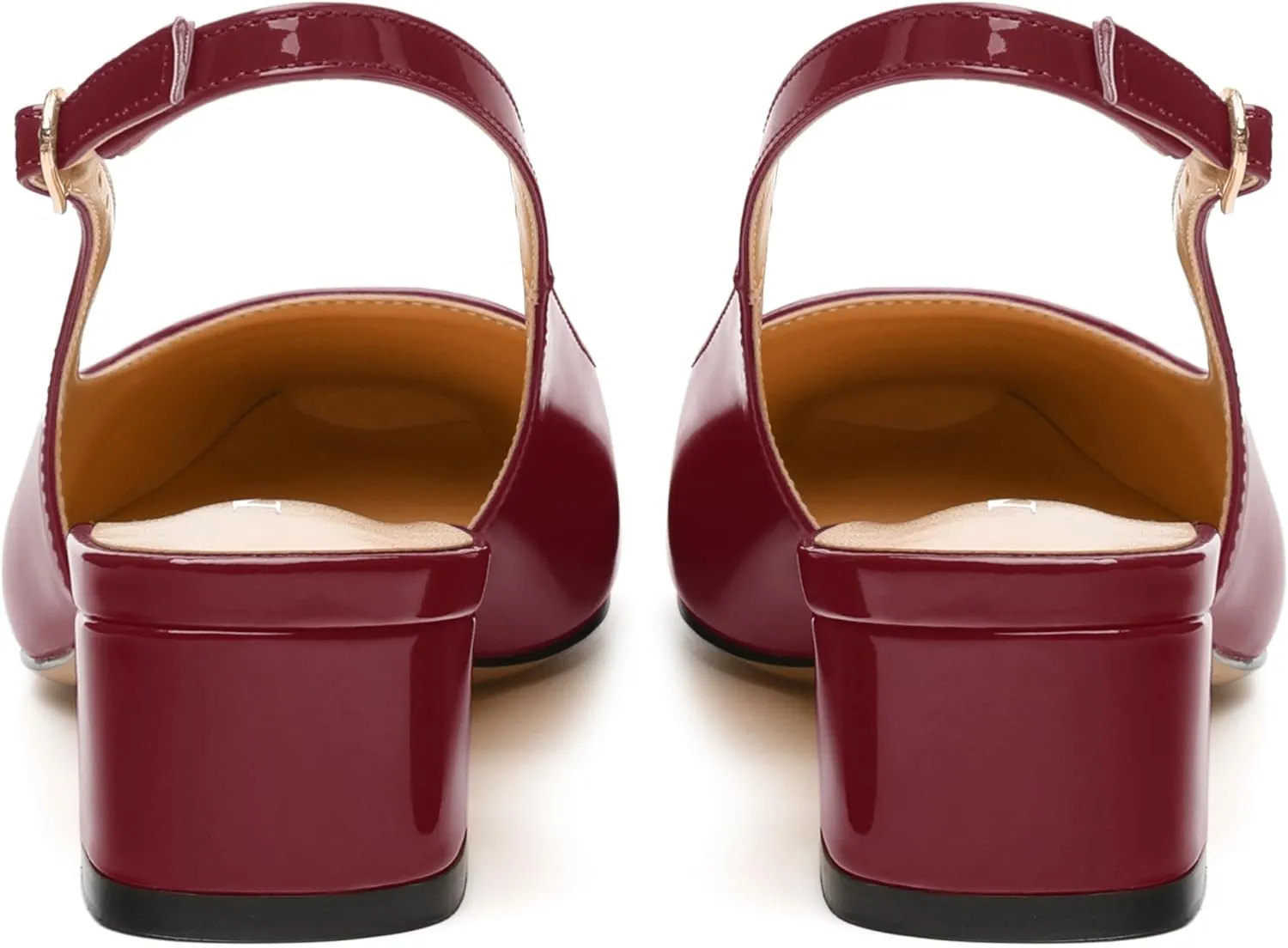 Women's Slingback Pumps, Low Chunky Heels Square Toe Pumps for Women, Block Heels Dress Shoes Closed Toe Comfortable Wedding Work Pump Sandals