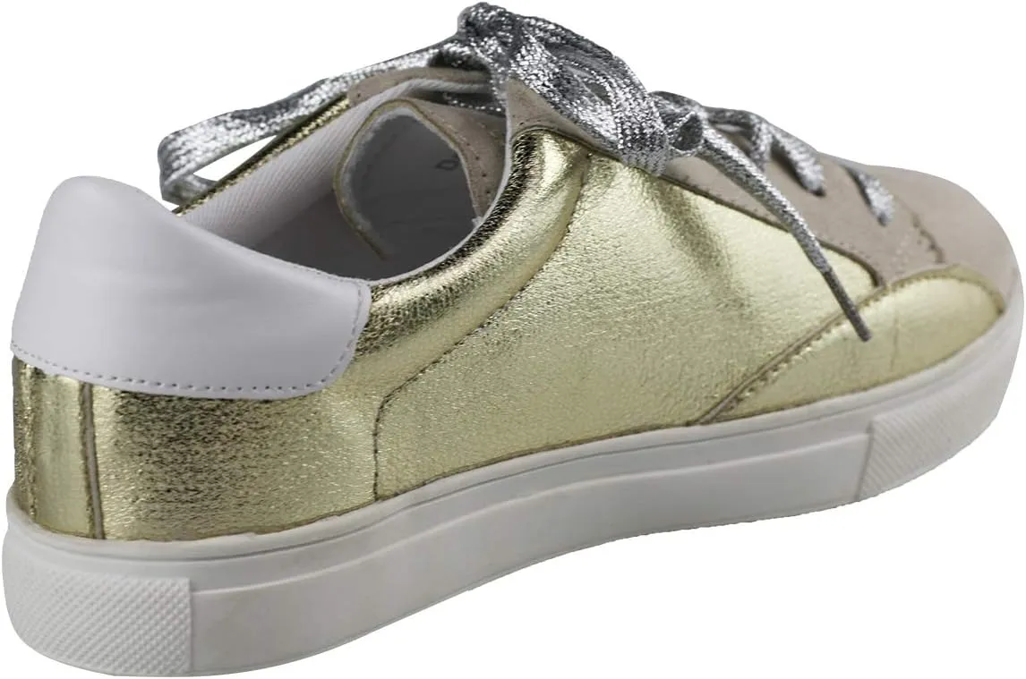 Womens Sneaker Flats Fashion Sneaker Glitter Metallic Lace Up Sparkle Slip On Street Casual Running Shoes