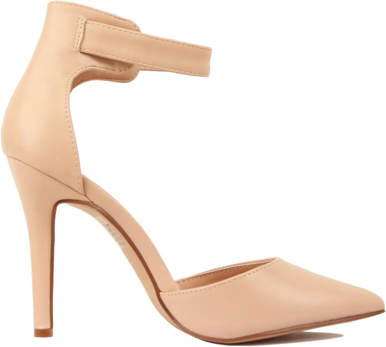 Women's Stiletto Pump Two Piece Ankle Strap Closed Pointy Toe Dress Wedding Party Summer Dancing Shoes JM01
