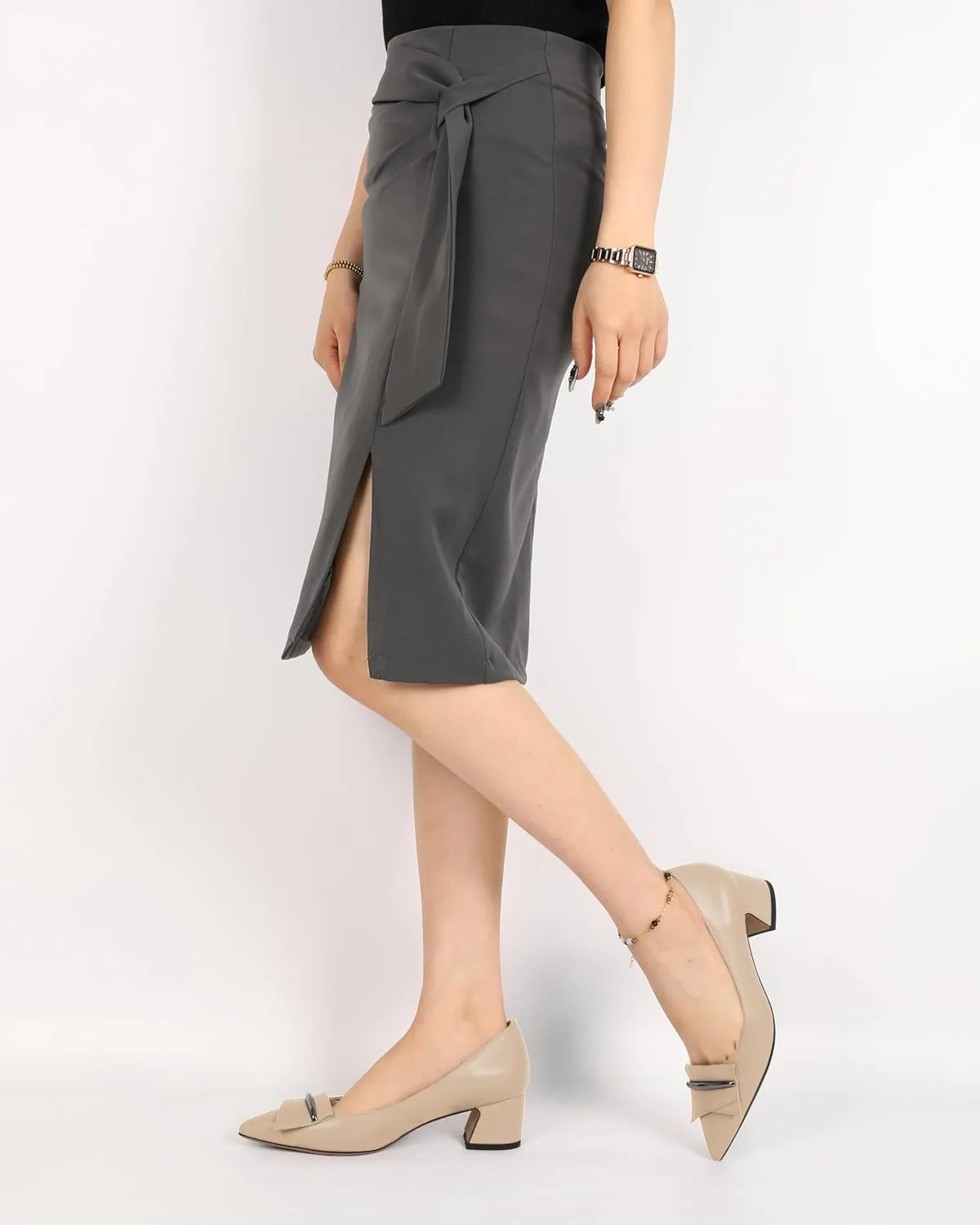 YODEKS Women's Chunky Heel Pumps Low Block Heel Pointed Toe Slip on Dress Pump Shoes for Work Casual Daily Life Party Dress Shoes